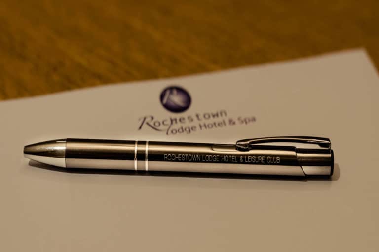 Notepad and pen in meeting room at Rochestown Lodge Hotel Dun Laoire